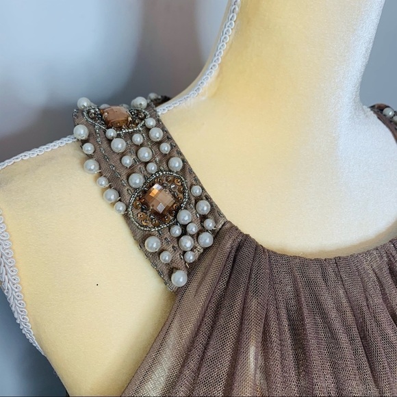 David’s Bridal Metallic Tulle Halter Gown Size 6 - Picture 4 of 14